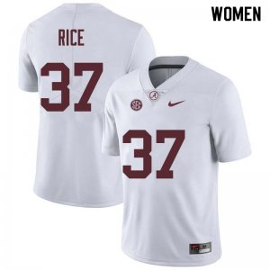 NCAA Women's Alabama Crimson Tide #37 Jonathan Rice Stitched College Nike Authentic White Football Jersey AO17A45AQ